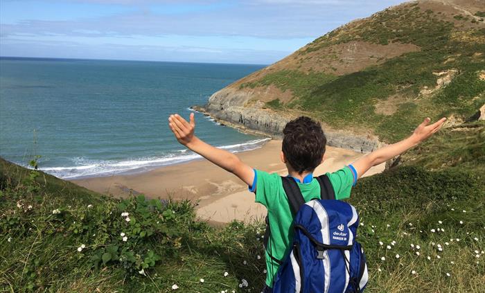 Just along the Welsh coastline you can find Mwnt beach. A lovely sandy beach beach for building sandcastle and catching glimpses of the dolphins of Ca